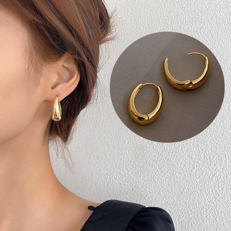Best-selling Simple Geometric Oval Earrings Retro High Sense U-shaped Earrings Accessories Jewelry