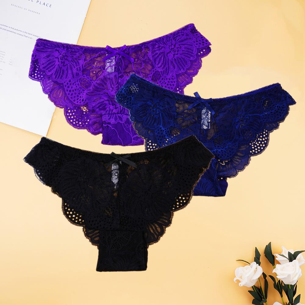 Женское нижнее белье, комплект кружевных трусиков с цветочным принтом, прозрачные полые трусы, женское нижнее белье, интимное белье