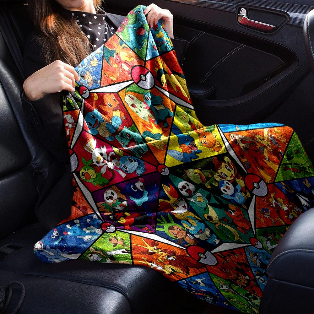 Pokemon Characters Collage Blanket Soft Throw Blanket For Home Bedroom Bed Sofa Travel Office Solid Christmas Blanket