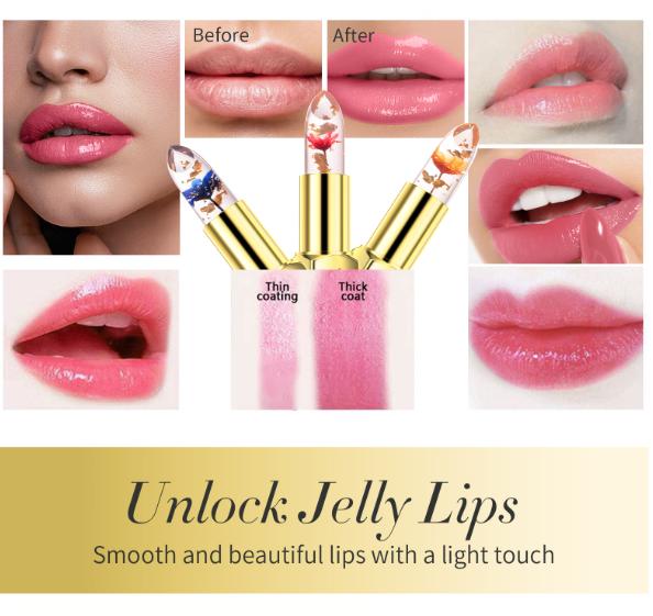 Waterproof Lipgloss Flower Lipstick Temperature Change Color Jelly Lipstick Moisturizer