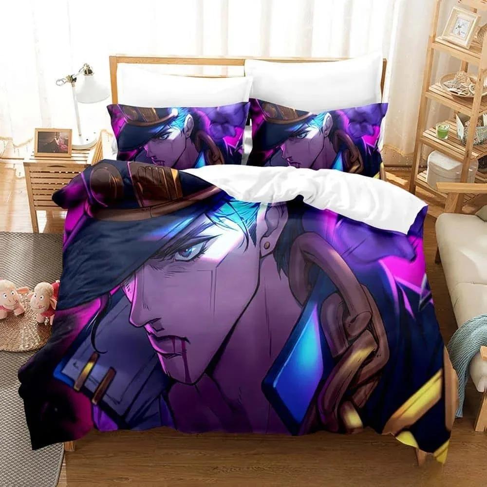 3D Принт Аниме JoJo's Bizarre Adventure Постельное Белье Односпальный Полуторный Двуспальный Кинг-сайз Комплект Постельного Белья Взрослый Детский Спальня Комплекты Пододеяльников