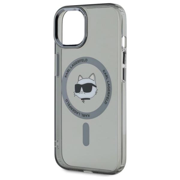 Karl Lagerfeld Klhmp15Shlschk Iphone 15  6.1 Czarny/Black Hardcase Iml Metal Choupette Head Magsafe