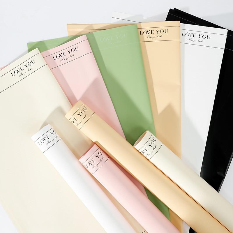 Valentine's Day, LOVE, Beige Border Paper, Gift Flower Wrapping Paper, Bouquet Wrapping Paper, Packaging Materials