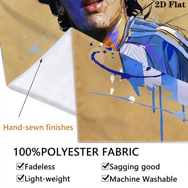 1PC Football Superstars Wall Hanging Printed Fabric Blanket Decorative Tapestries for Bedroom Living Room Home Decor
