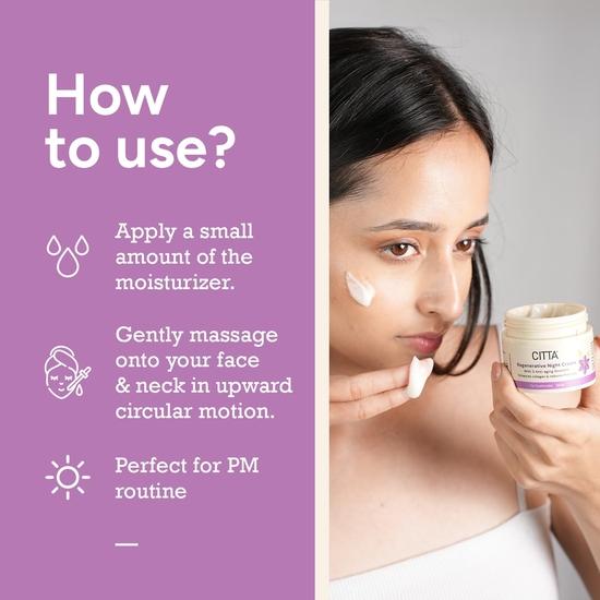 CITTA Регенерирующий ночной крем | Крем против старения с ретинолом, кумкумади и ашвагандой для всех типов кожи | Для мужчин и женщин | 50 г