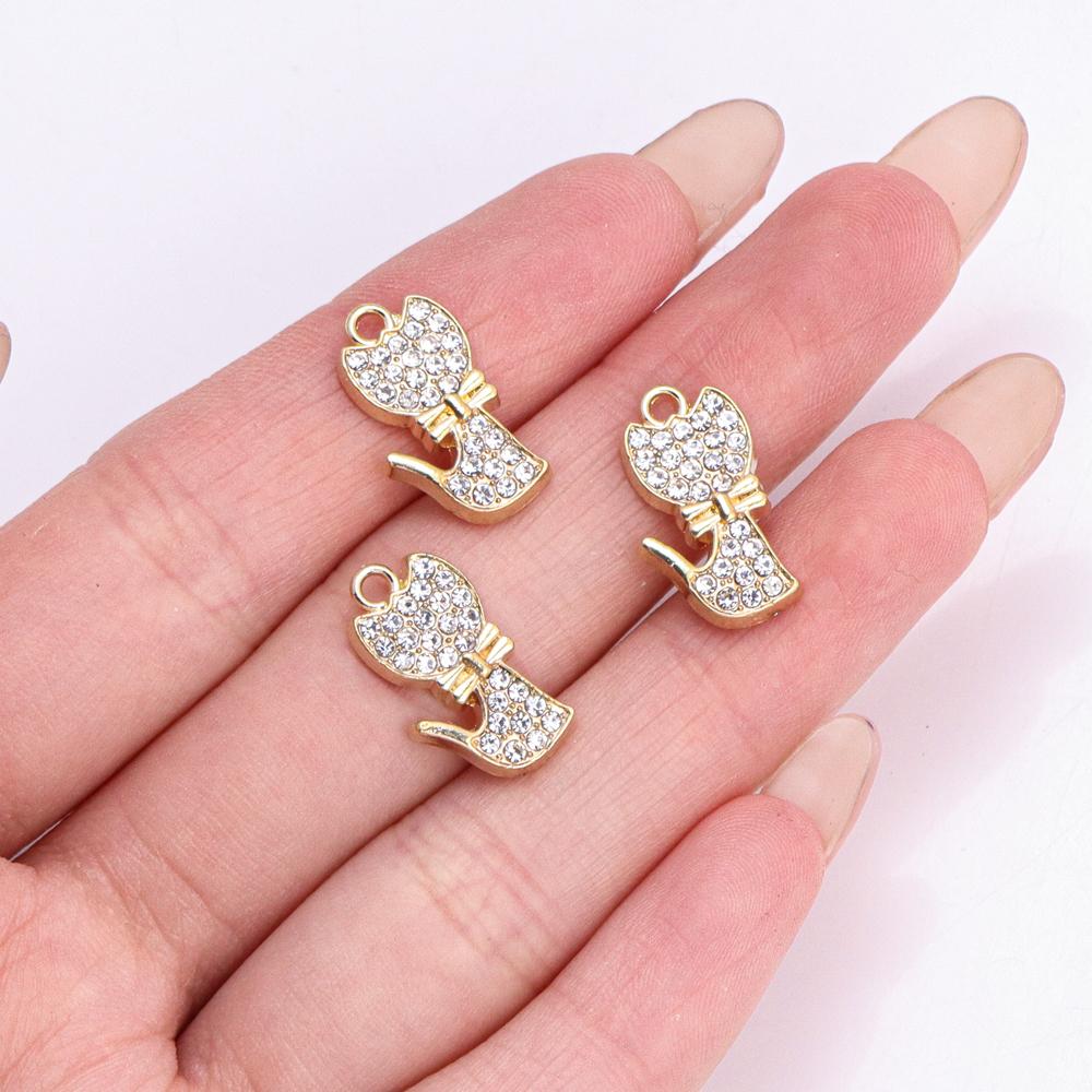 10Pcs Delicate Gold Color Zircon Flower Dragonfly Star Charms Pendants High Quality Diy Necklace Earrings Jewelry Accessories