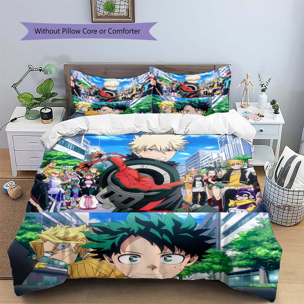My Hero Academia Deku & Bakugo Duvet Cover & Pillowcases, MHA Fan Bedroom Bedding, Perfect Gift.chl