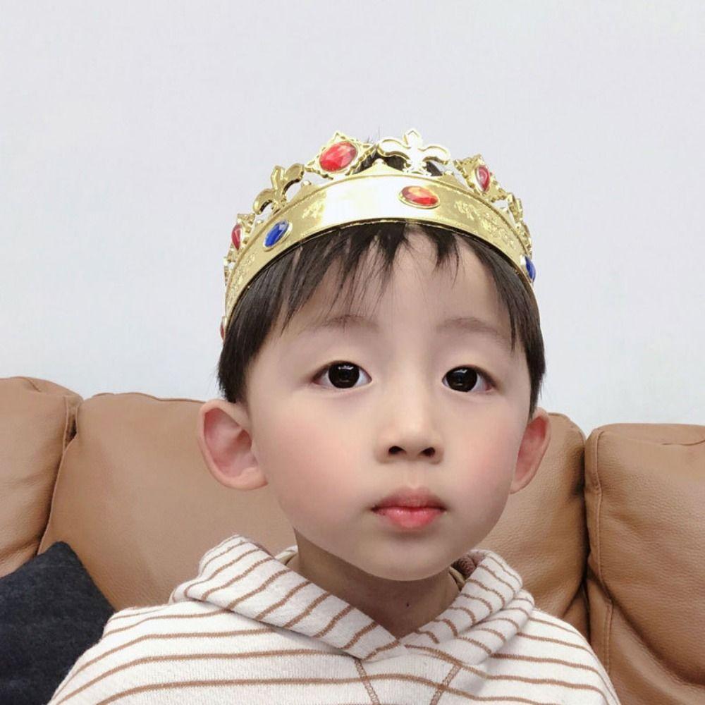 Fashion Jewelry King Costume Accessory Gold Crown Toy Princess's Crowns Round Tiaras Men's Crown