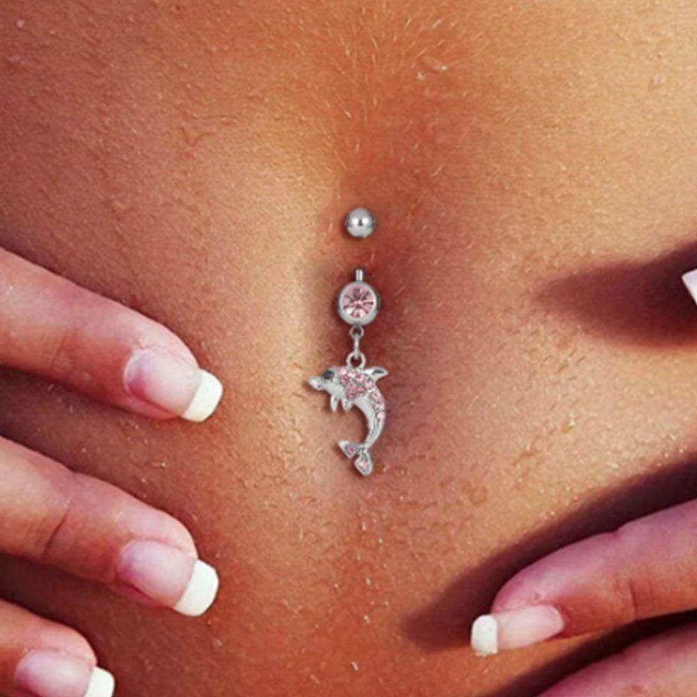 Zinc Zinc Alloy Dolphin Belly Button Ring Tassel Fashions Navel Jewelry