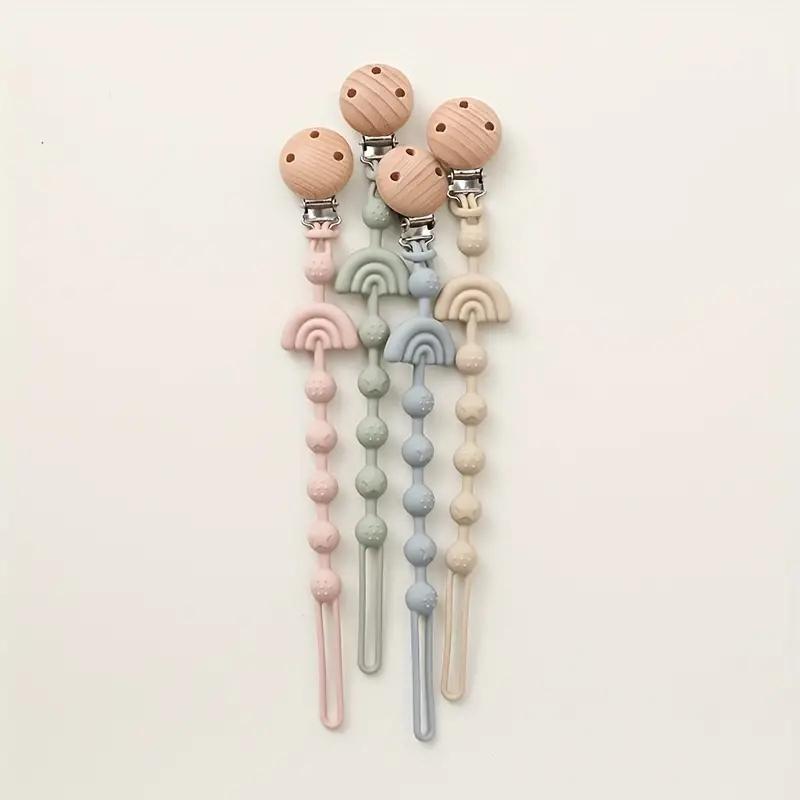 2шт. Силиконовые зажимы для пустышек, милые цепочки для пустышек, держатели для пустышек