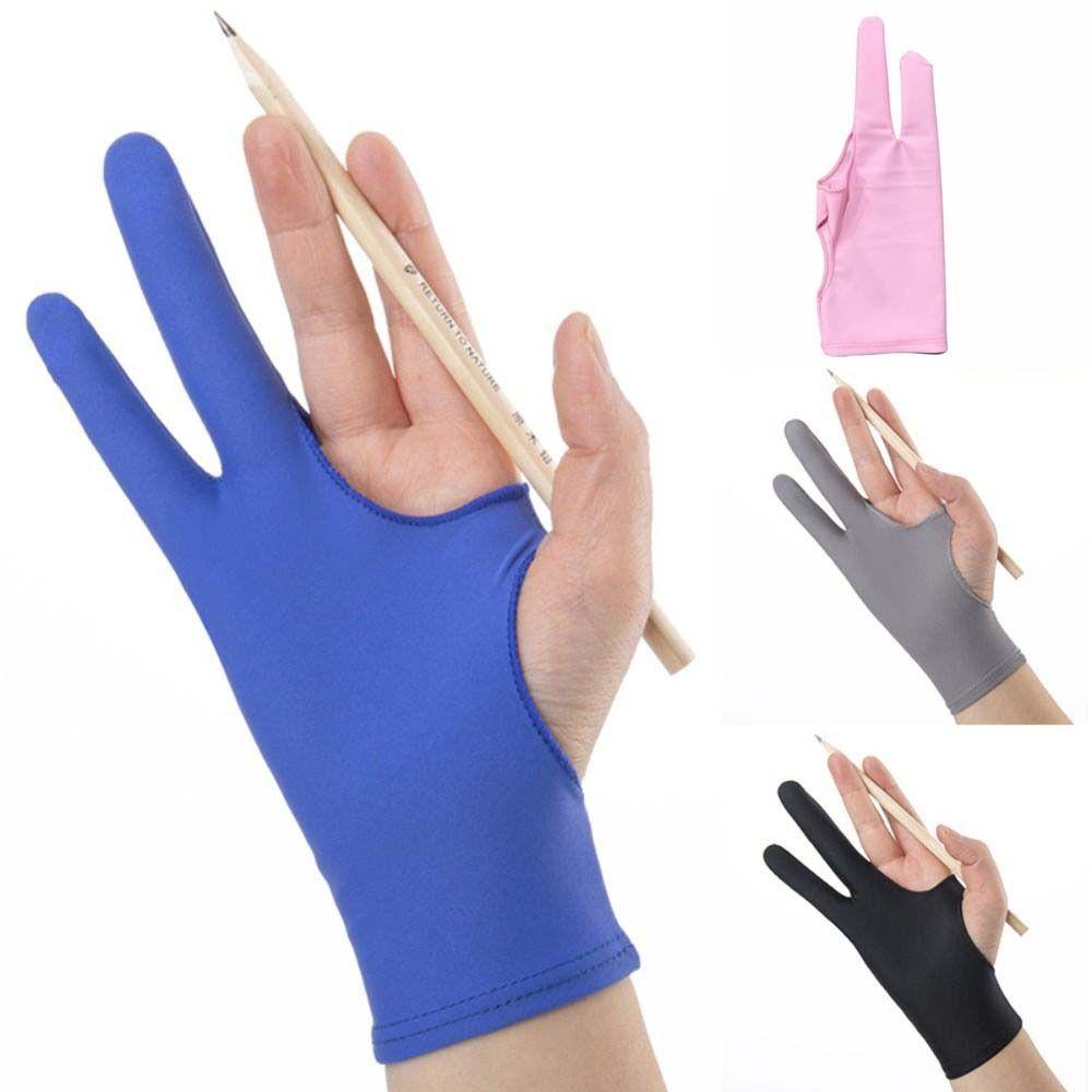 Anti-Scratch Black Blue Grey Pink Two Finger Glove Tablet Drawing Glove Art Supplies Painting Glove