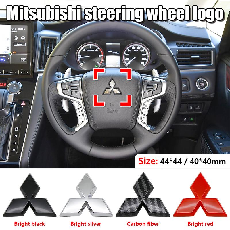 For Mitsubishi Pajero Space Star Xpander Ralliart Delica ASX 1Pc Mitsubishi Logo Steering Wheel Decal 3D Sticker Car Badge Logo
