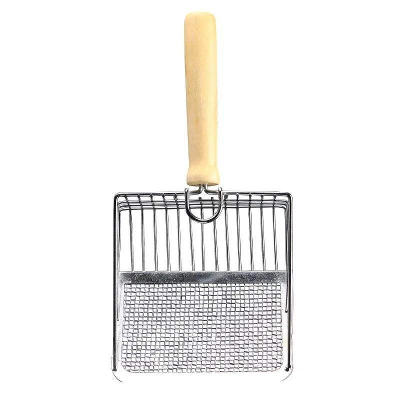 Washable Cat Litter Shovel Stainless Steel Wooden Handle Cat Litter Scoop Kitty Litter Scoop Cats Toilet Cleaning Shovel Tool