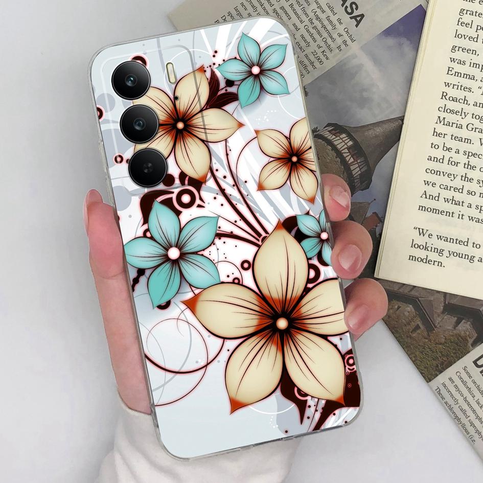 Новые чехлы для OPPO Find X8 Pro Neo7 P1 Speed Reno 13 Pro 13F Realme 13+ C75 Beautiful Butterfly Daisy Clear Soft Silicone TPU Shokproof For Oppo Shell