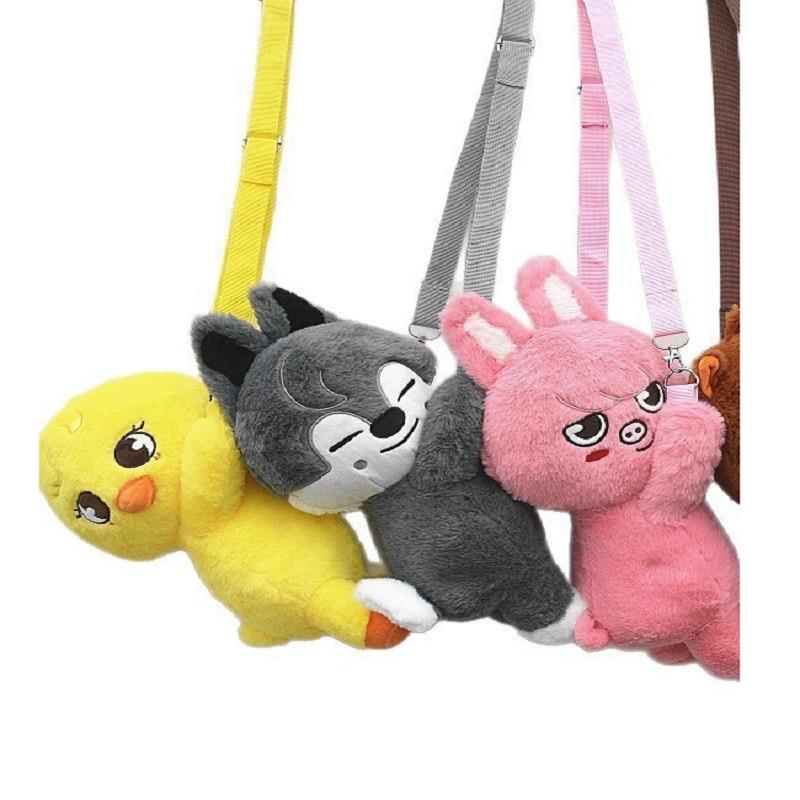 K-Pop Stray Kids Cartoon Plush Backpack Felix Hyunjin Skzoo Plush Backpack Doll Crossbody Bag Accessories Birthday Gifts