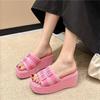 Womens Fabric Sandals Summer Square Toe Open Toe Slippers Comfortable Dressy Vacation Slides