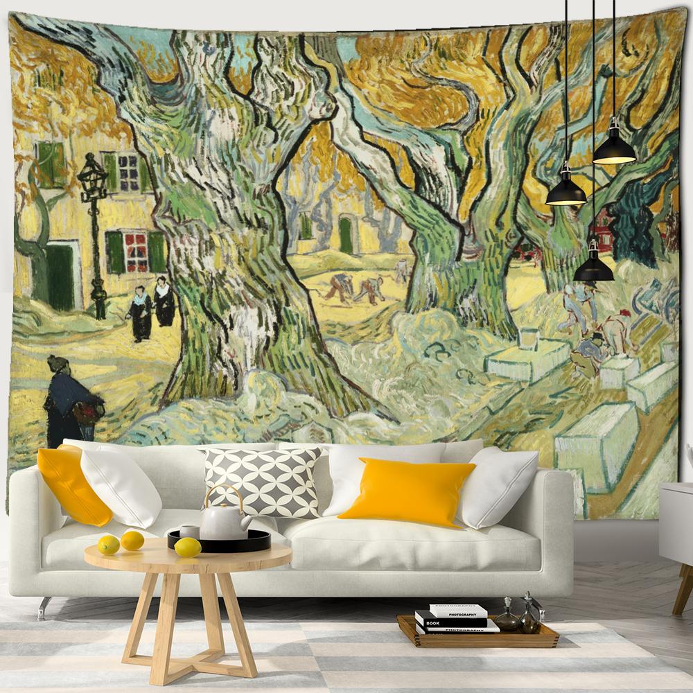 Watercolor Painting Tapestry Wall Hanging Art Bedroom Living Room Wall Decor Background Fabric Aesthetics Home Decor Tapestry