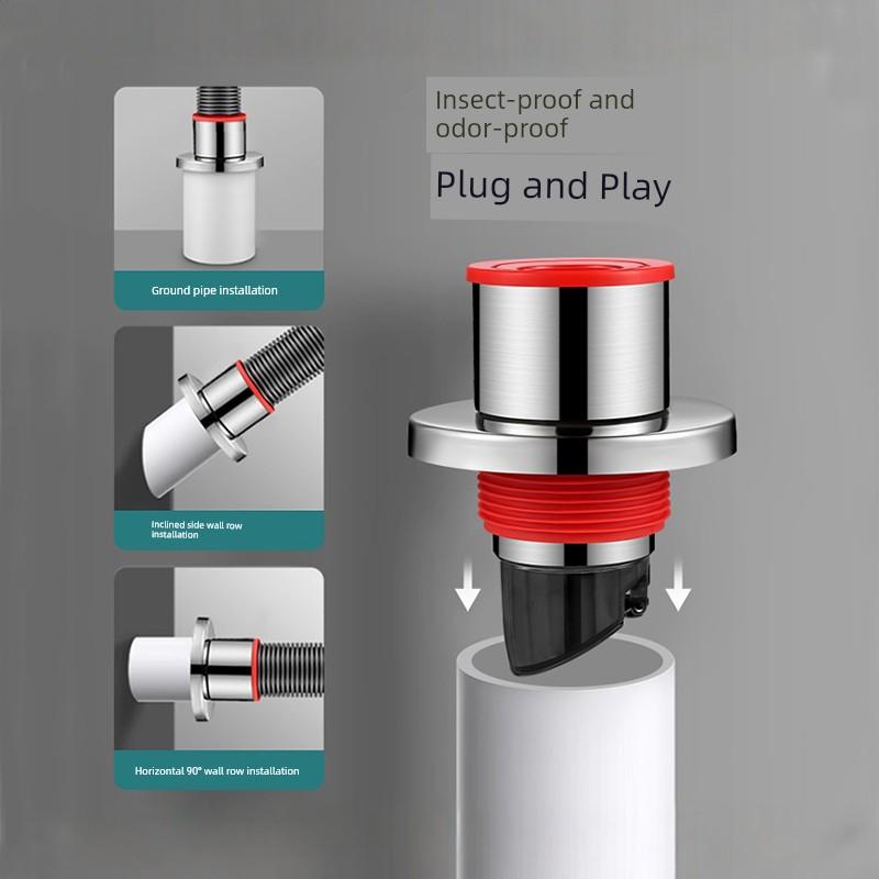 Stainless Steel Anti-Odor Sealing Plug for Kitchen Sink Drain Pipe, Backflow Prevention Valve, Sealing Gadget, Stopper