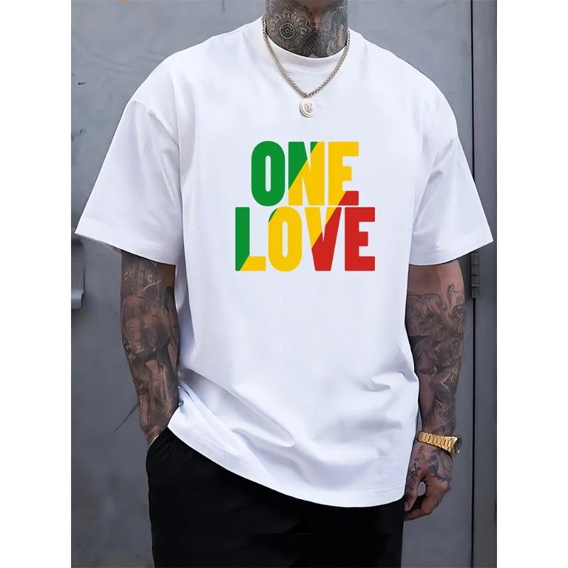 One Love Rasta Jamaican Reggae Style Мужская футболка Летняя повседневная мужская футболка Уличная мода для мужчин с короткими рукавами Футболки мужские