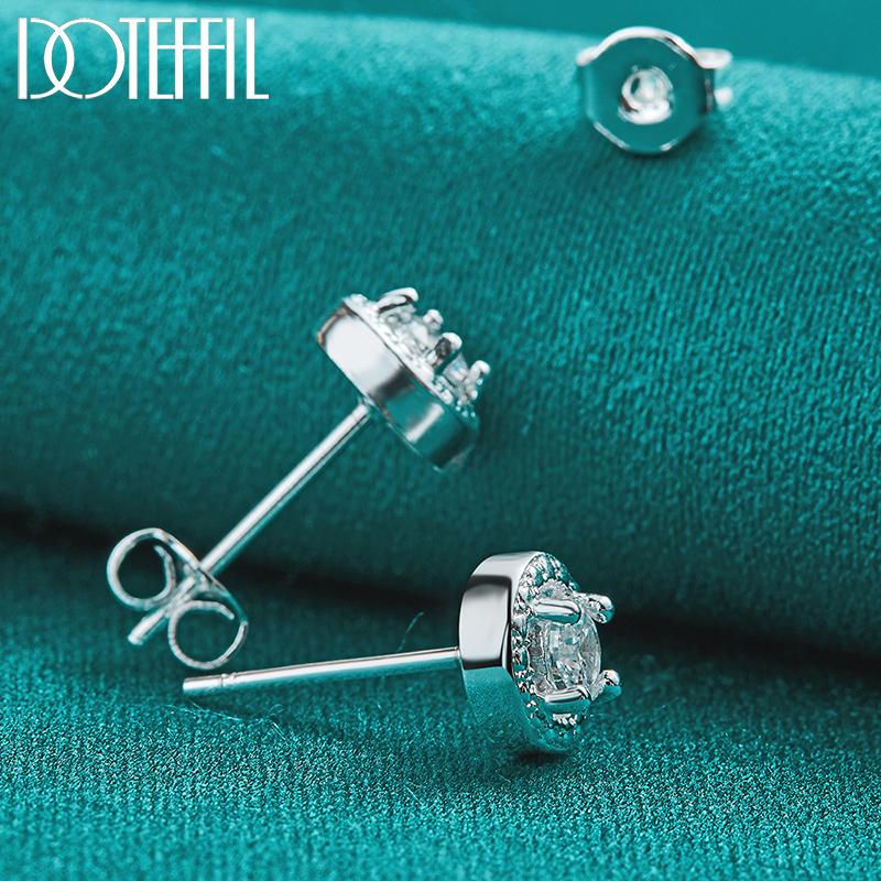 Серьги из стерлингового серебра 925 пробы с круглыми AAA цирконами, модные свадебные ювелирные аксессуары