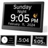 10-дюймовый цифровой календарный будильник, часы с большим дисплеем для людей с деменцией, отображающие день недели и дату, с функцией летнего времени и дистанционным управлением, часы в подарок для пожилых людей, при болезни Альцгеймера