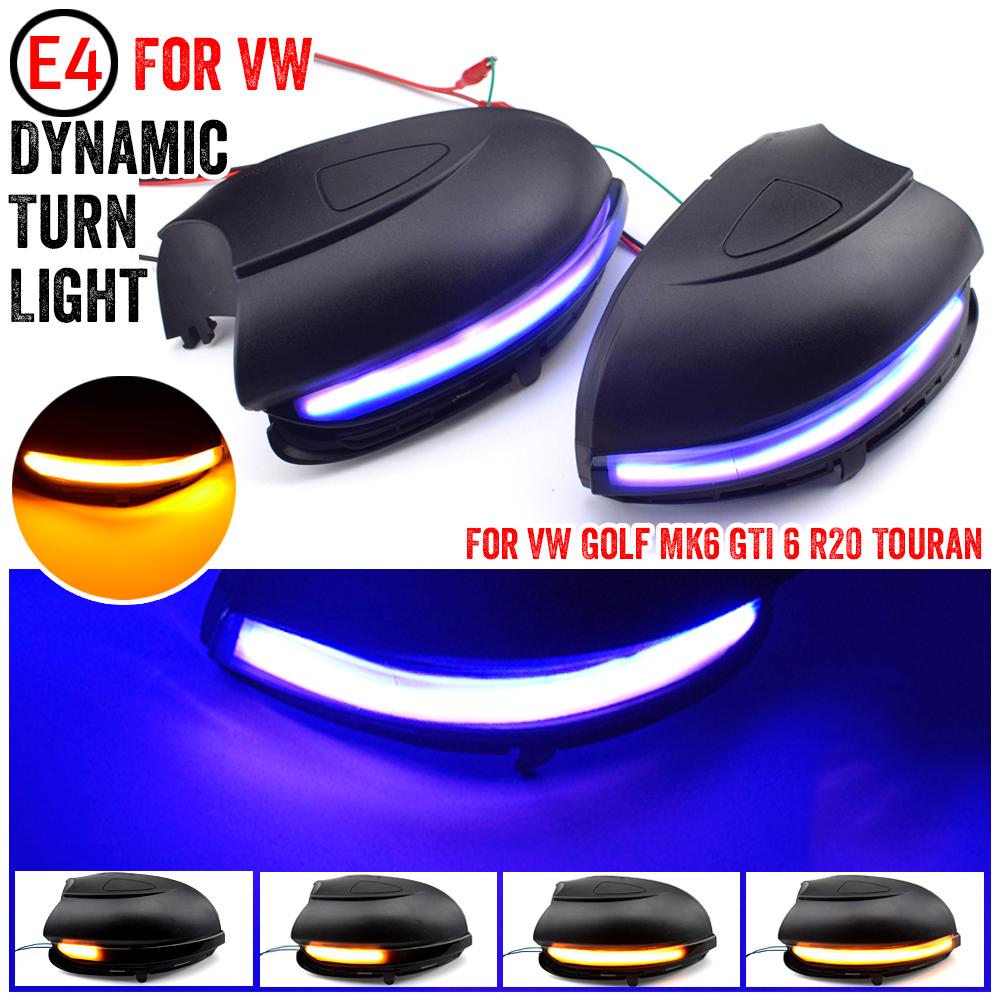 Dynamic Blinker For Volkswagen Golf MK6 for GTI 6 R Line VI R20 LED Turn Signal Light Touran GTD Side Mirror Indicator for