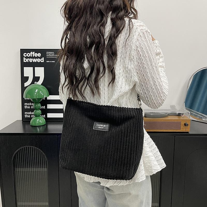 Женские вельветовые сумки через плечо большой вместимости однотонные сумки для ежедневных поездок на работу сумки кроссбоди CLE