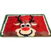 Christmas Bathroom Rug Xmas Snowflake Door Mat Flannel Floor Mat Absorbent Non-Slip Bath Mat for Xmas Home Decor