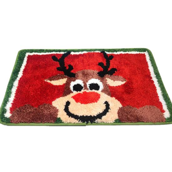 Christmas Bathroom Rug Xmas Snowflake Door Mat Flannel Floor Mat Absorbent Non-Slip Bath Mat for Xmas Home Decor