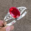 Mozambique Garnet Gemstone 925 Sterling Silver Cuff Bangle Adjustable KKG-214