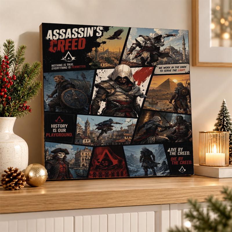 Assassin's Creed Diamond Painting Kit 5D Full Drill DIY Diamond Mosaic Wall Art Home Decor