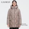Gasman 2021 Winter Down Jacket Collection Fashion Solid Stand-up Collar Women Coat Elegance Oversize Hooded Women's Jackets 8198