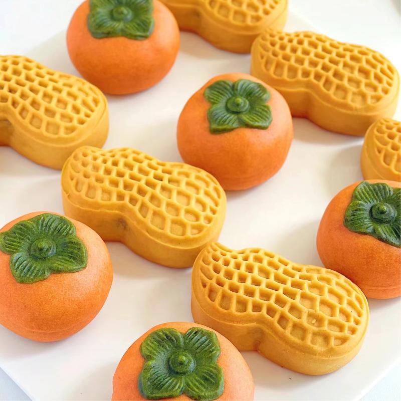 50 г Novel Peanut Crisp Moon Cake Form для печенья Persimmon, штамп, рамка, торт, выпечка, десерт, кухонные принадлежности, инструменты