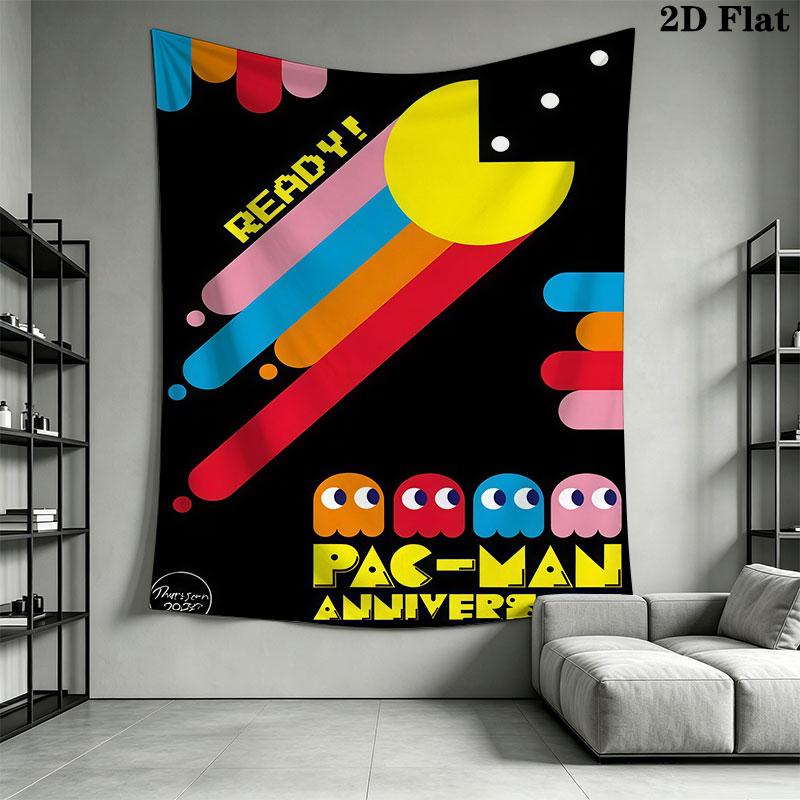 Pac-Man B Wall Hanging Printed Fabric Blanket Decorative Tapestries for Bedroom Living Room Home Decor