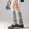 Female Autumn New Style Solid Color All Match Knit Gray Pile Socks