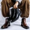 Fashion Pointed Toe Men's Walking Boots Leather Fashion Low Top Shoes Men Luxury Brand Chelsea Male Boots Classic Mens Slip On Shoes