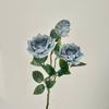 Burnt Edge Rose Artificial Rose Branch 3 Heads Fake Bouquet New Fake Peony  Wedding