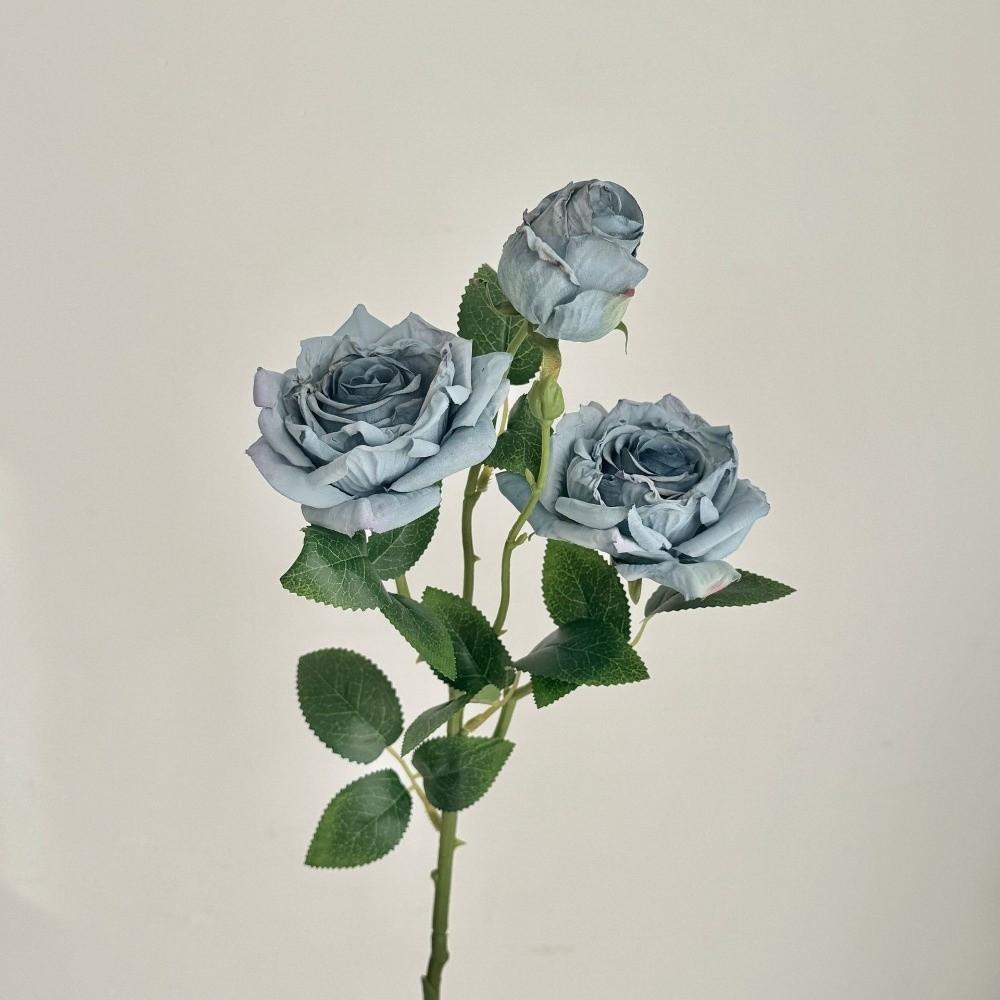 Burnt Edge Rose Artificial Rose Branch 3 Heads Fake Bouquet New Fake Peony Wedding