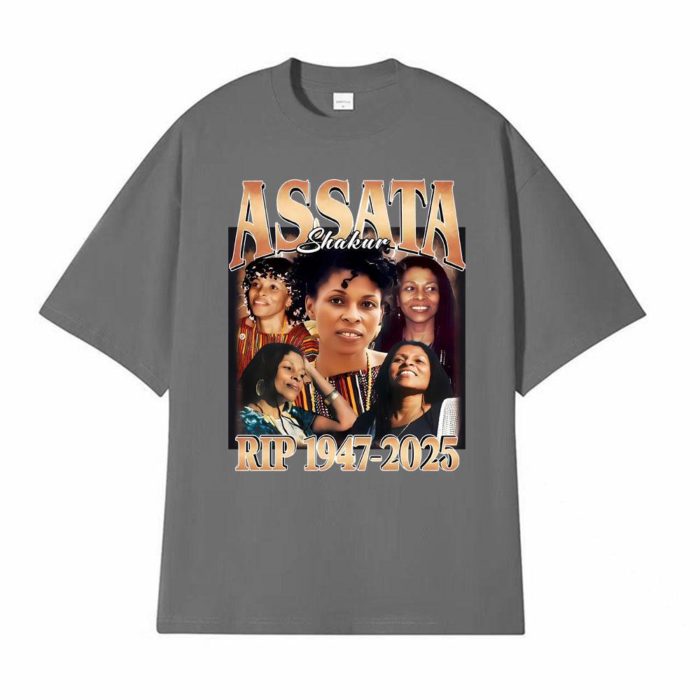 Assata Shakur Unisex BlackLeaders TShirt Women Clothing Fashion Retro Street Hot Sale Classic Tshirts Oversized Cotton T Shirt