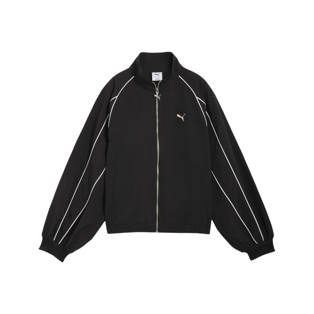 Puma Куртка T7 с рукавами-фонариками, кантом, свободного кроя, тканая, женская, 636794-01