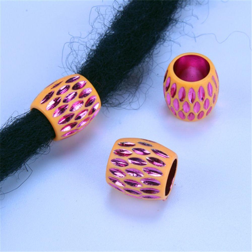 30 шт./компл. Пластиковые бусины с большим отверстием, разноцветные трубки для косичек, дреды, свободные бусины для вечеринки