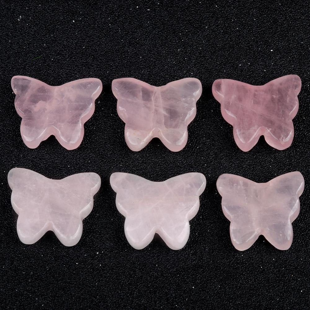 1Pc Reiki Healing Crystal Carved Butterfly Ornament Decoration,Natural Stone Gemstone Energy Generator for Home Decor Jewelry Gifts 32-35x26-30 Mm