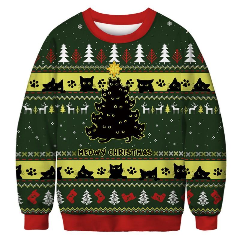 Grinch Christmas Cartoon Hoodie Unisex Long Sleeve Crewneck Sweatshirt Teens Casual Print Top