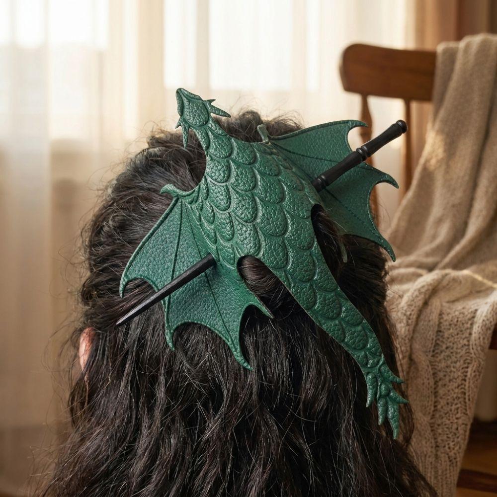 Carved Dragon Flying Dragon Wing Hair Accessory Gothic Fairy Tale Dragon Hair Pin  Halloween