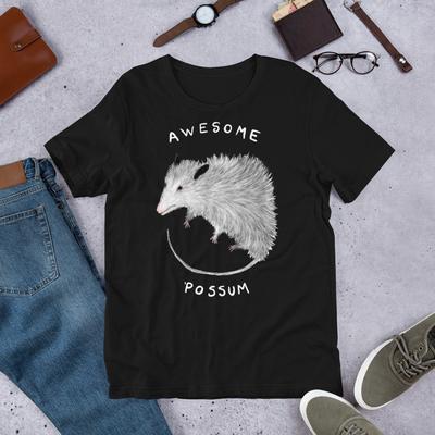 STRAIGHT CUT T-SHIRT Awesome 'Possum Goblincore Dark Academia Weird Opossum Dark Academia Goth Punk Funny Birthday Gift Funny Gothic Emo