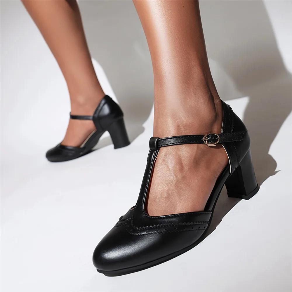 Fashion Lady Fashionable Single Shoes T-Strap Buckle Sweet Blue Pumps 6.5CM Heel High Heels Zapatos Party Wedding Women Mary Janes Shoes