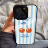 Retro Cherry Good Day Phone Case Black Hard Plastic Phone Case For Iphone 17 Air 16 15 14 13 12 11 Pro Max PC TPU Ins Case