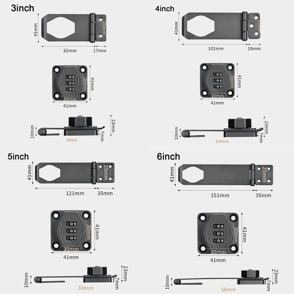 Zinc Alloy Combination Coded Lock 3 Digit Coded Window Stoppers New Cabinet Password Locks  Cabinet