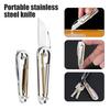 Stainless Steel Folding Cutter Heavy Duty Sharp Blade Pocket Size Cutter Packaging Mailing Box Opening Mini Portable Collapsible Cutting Tools