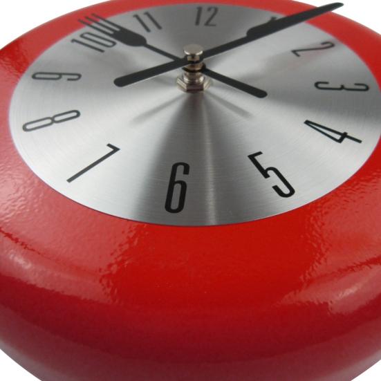 8 Inch Pan Shape Round Analog Wall Clock Living Room Bedroom Bar Decor Gift